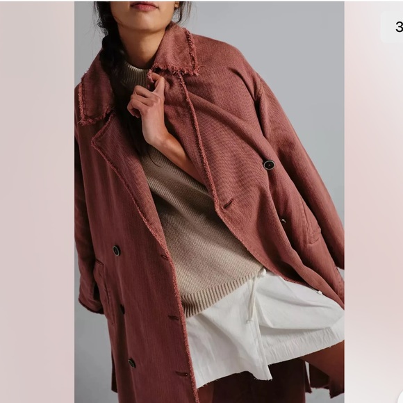SOLD✨FREE PEOPLE Kelly Cherry Chai Trench Coat (M/L) NWT - Picture 3 of 10
